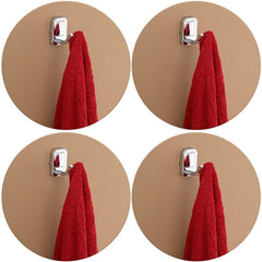 Plantex Stainless Steel 304 Grade Cute Robe Hook/Cloth-Towel Hanger/Door Hanger-Hook/Bathroom Accessories(Chrome) - Pack of 4