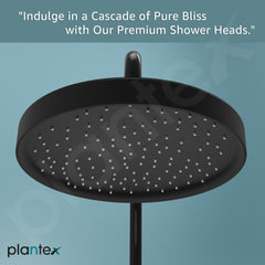 Plantex ABS Round Head Shower for Bathroom/Shower for Home/Hotel-(647-Black)