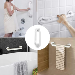 Plantex ABS Plastic and Stainless Steel Grab Bar/Multipurpose Hand Rail/Bathroom Accessories (White)