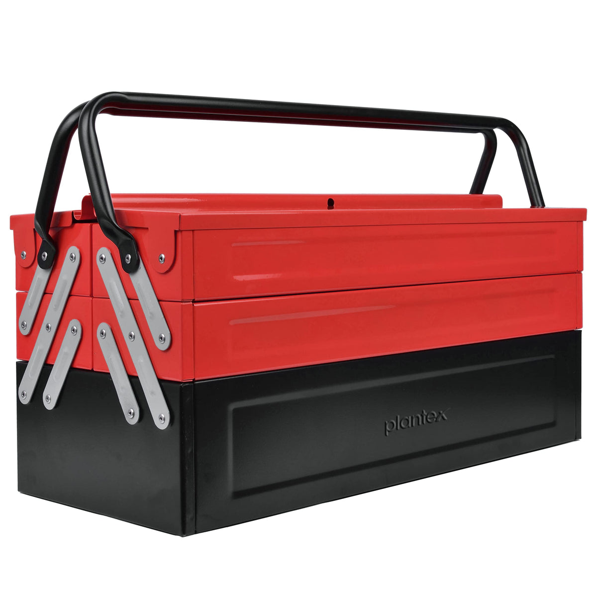 Plantex High Grade Metal Tool Box for Tools/Tool Kit Box for Home and Garage/Tool Box Without Tools-5 Compartment(Red & Black)