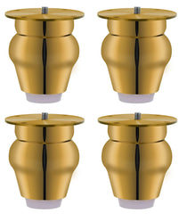 Plantex 4 Inch Sofa Legs for Bed Furniture/Sofa Legs for Table/Sofa Support Legs with Rubber Grip (Gold, 8 Pcs)