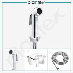 Plantex ABS Jet Spray for Toilet Set/Health Faucet with 1-Meter Shower Hose and Wall Hook/Health Faucet Set for Bathroom/Hand Gun for Toilet/Faucet for Toilet-(603-Chrome)