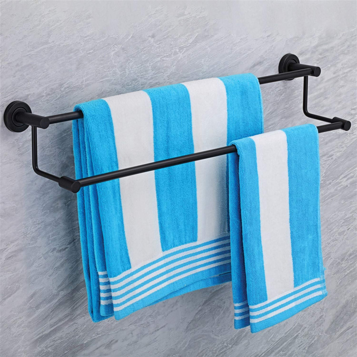 Plantex Stainless Steel Towel Rod/Towel Rack for Bathroom/Towel Bar/Hanger/Stand/Bathroom Accessories (24 Inch - Black)
