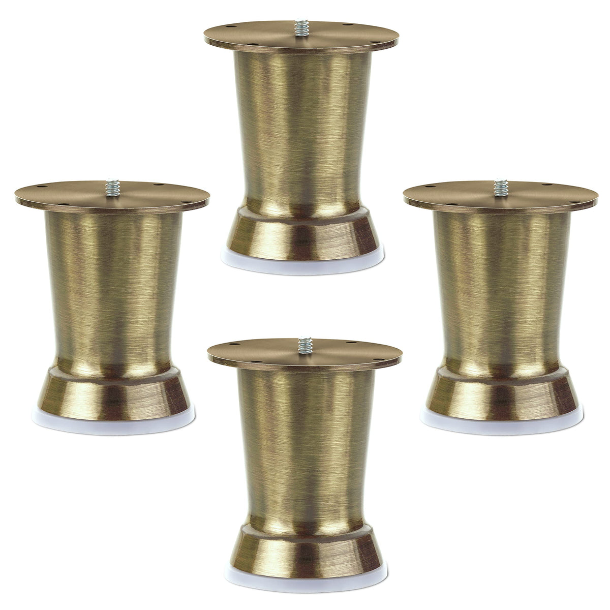 Plantex 4 Inch Sofa Legs for Bed Furniture/Sofa Legs for Table/Sofa Support Legs with Rubber Grip (Brass Antique, 6 Pcs)