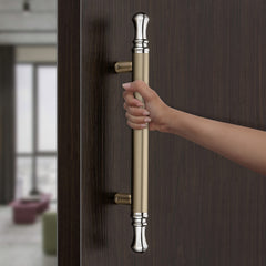 Plantex Main Door Handle/Door & Home Decore/14 Inch Main Door Handle/Pull-Push Handle - Pack of 1 (Satin White - Chrome Finish)