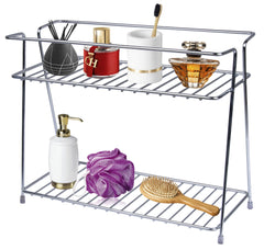 Plantex Heavy Duty Stainless Steel 2-Tier Kitchen Rack/Storage Shelf/Spice Jar Rack - Multipurpose Storage Rack for Kitchen (Chrome)