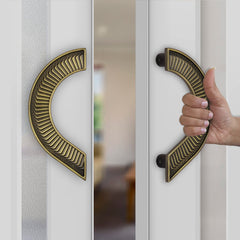 Plantex Heavy Duty Door Handle/Door & Home Decor/8-inches Round Shape Main Door Handle/Door Pull Push Handle Set- Pack of 1 (321-Brass Antique Finish)