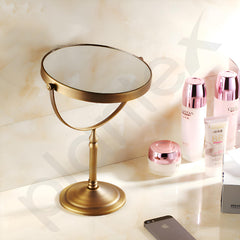 Plantex Brass Magnifying Mirror/Dual-Side 360° Swivel Mirror/Counter-Top Bathroom Mirror 10X Zoom/Makeup/Vanity Mirror - Brass Antique