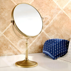 Plantex Brass Magnifying Mirror/Dual-Side 360° Swivel Mirror/Counter-Top Bathroom Mirror 10X Zoom/Makeup/Vanity Mirror - Brass Antique