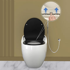 Plantex Platinium Ceramic One Piece Western Toilet/Water Closet/Commode With Soft Close Toilet Seat - S Trap Outlet (White and Black)