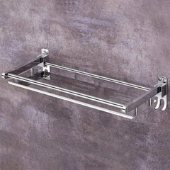 Plantex Elegant Stainless Steel Multipurpose Folding Bathroom Shelf Rack for Wall/Towel Rack with Towel Hooks/Bathroom Accessories(Chrome Finish)