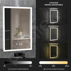 Plantex LED Mirror Cabinet for Bathroom with Defogger and Bluetooth/Bathroom Storage Organizer/Shelf/Bathroom Accessories - 16x24 Inches