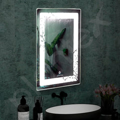 Plantex LED Mirror Glass with Sensor for Bathroom/3 Tone(White Light,  Natural Light, Warm Light)/Designer Mirror for Living Room/Bedroom/Dressing