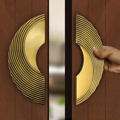 Plantex Heavy Duty Door Handle/Door & Home Decor/8-inches Round Shape Main Door Handle/Door Pull Push Handle Set- Pack of 1 (277- Brass Antique and PVD Gold)