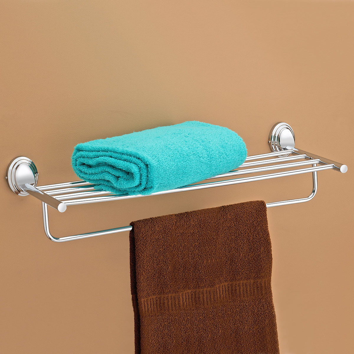 Plantex 304 Grade Stainless Steel Cubic Towel Rack/Towel Rod/Towel Stand/Towel Hanger/Towel Storage for Bathroom/Bathroom Accessories – (24 inch – Chrome)