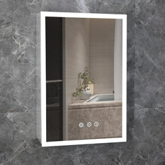 Plantex LED Mirror Cabinet for Bathroom with Defogger and Bluetooth/Bathroom Storage Organizer/Shelf/Bathroom Accessories - 16x24 Inches