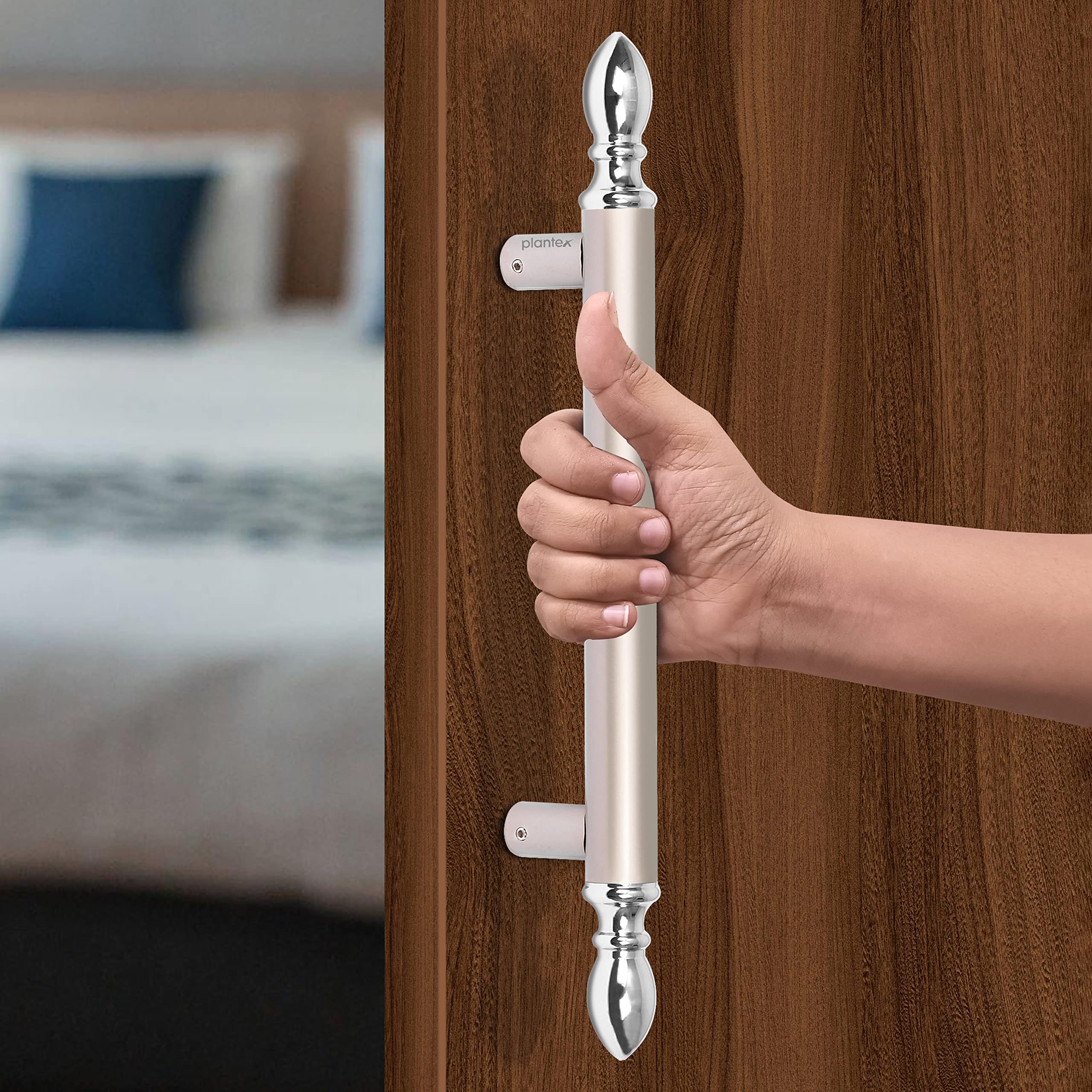  6 Pack Door Handles, Satin Brass Door Knobs Privacy