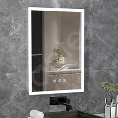 Plantex LED Mirror Cabinet for Bathroom with Defogger and Bluetooth/Bathroom Storage Organizer/Shelf/Bathroom Accessories - 16x24 Inches