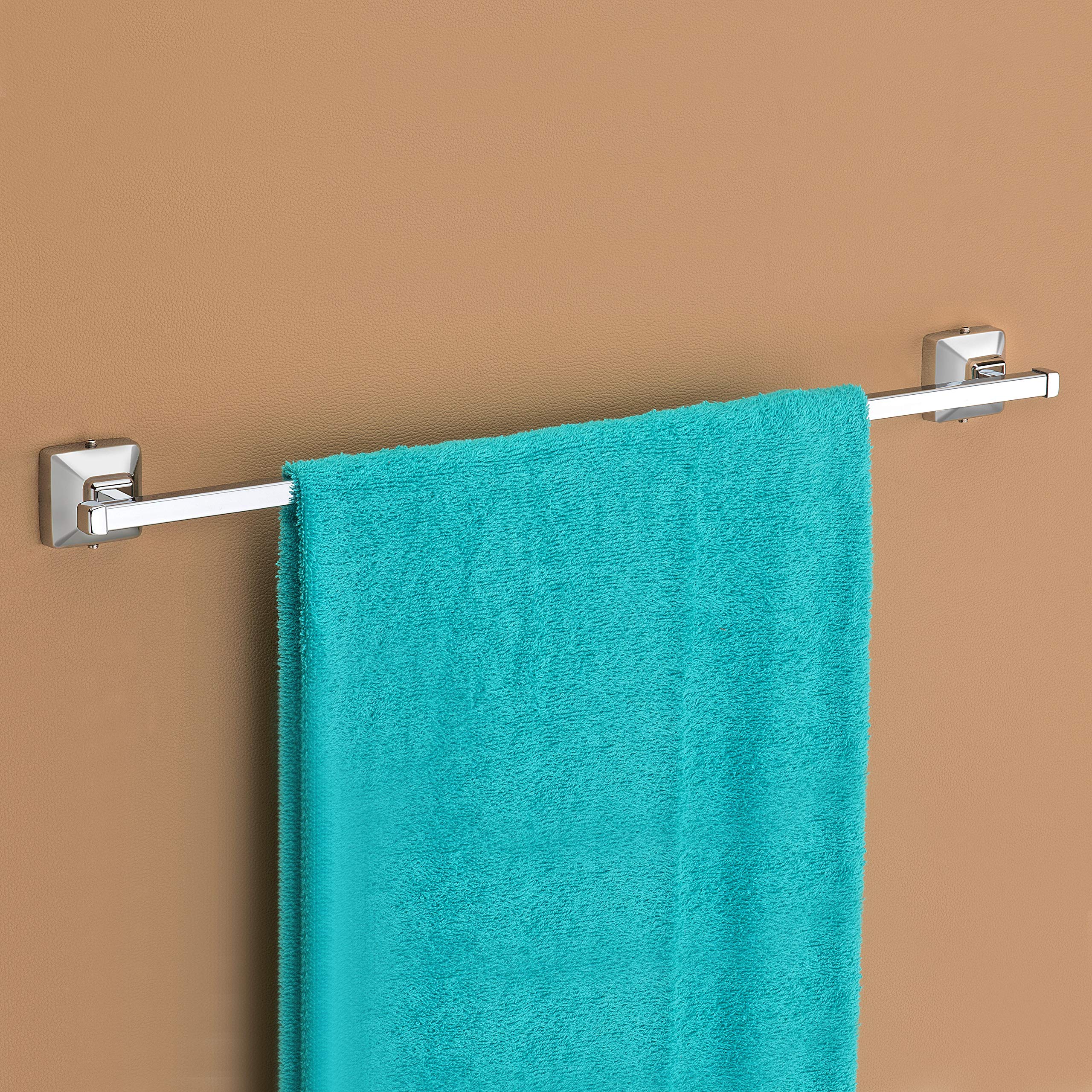 Plantex 304 Grade Stainless Steel Dual Towel Rod with Hooks/Towel